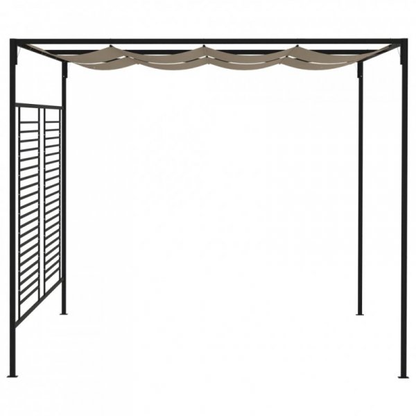 Altana ogrodowa ze zwijanym dachem, 3x4x2,3 m, taupe, 180 g/m²