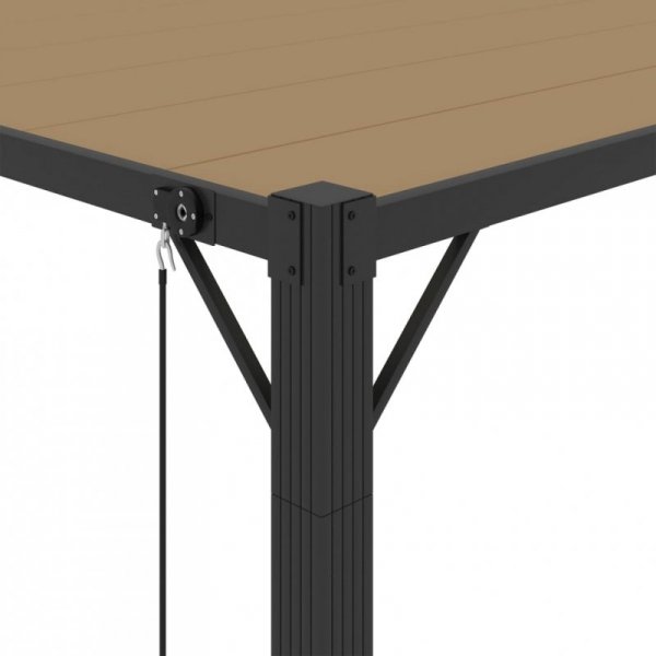 Altana z żaluzjowym dachem 3x4 m, taupe, tkanina i aluminium