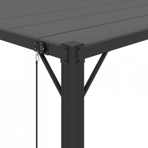Altana z żaluzjowym dachem 3x4 m, antracyt, tkanina i aluminium
