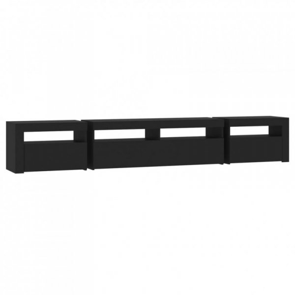 Szafka pod TV z oświetleniem LED, czarna, 240x35x40 cm