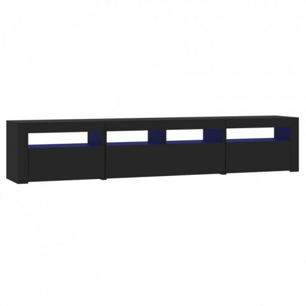 Szafka pod TV z oświetleniem LED, czarna, 210x35x40 cm