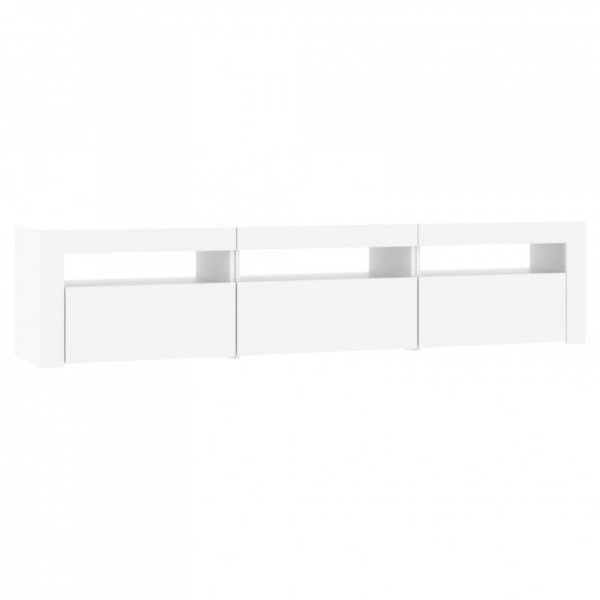 Szafka pod TV z oświetleniem LED, biała, 180x35x40 cm
