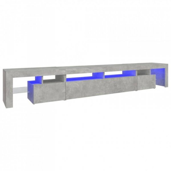 Szafka pod TV z oświetleniem LED, szarość betonu, 260x36,5x40cm