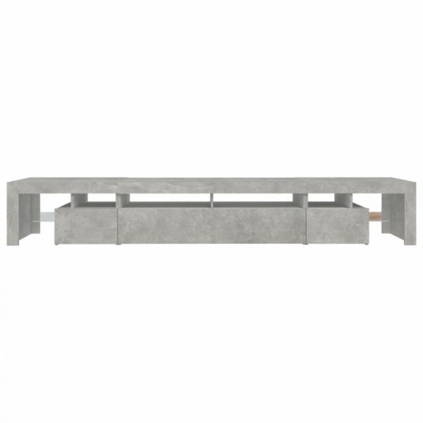 Szafka pod TV z oświetleniem LED, szarość betonu, 260x36,5x40cm