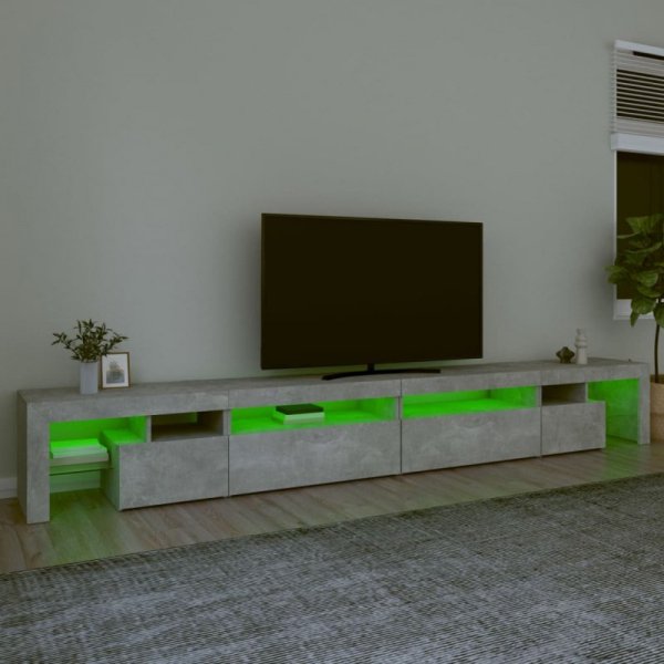 Szafka pod TV z oświetleniem LED, szarość betonu, 290x36,5x40cm