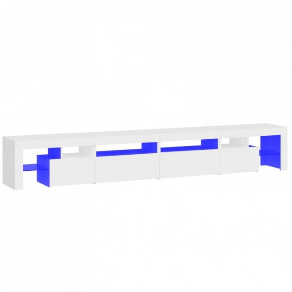 Szafka pod TV z oświetleniem LED, biała, 260x36,5x40 cm