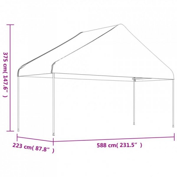 Namiot ogrodowy z dachem, biały, 13,38x5,88x3,75 m, polietylen