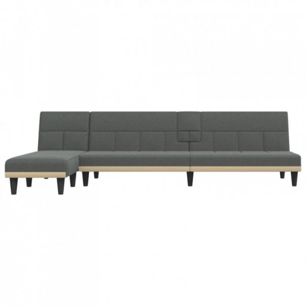 Sofa rozkładana L, ciemnoszara, 255x140x70 cm, tkanina