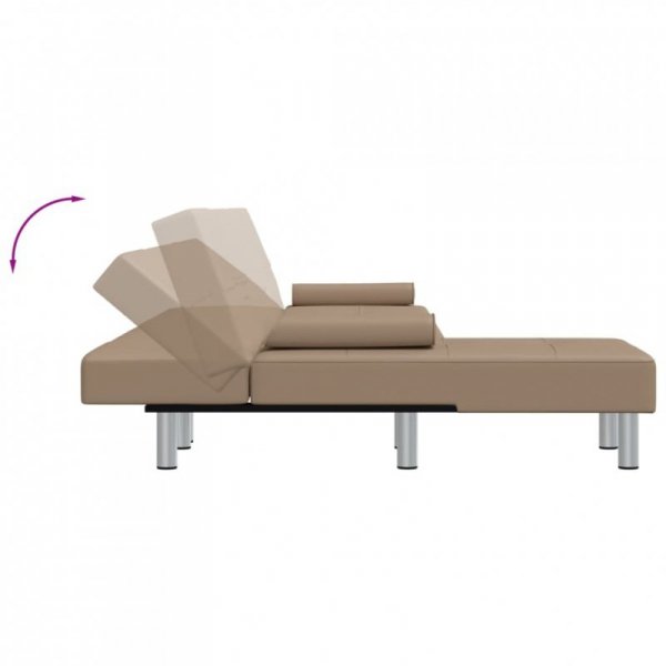 Sofa rozkładana L, cappuccino, 255x140x70 cm, sztuczna skóra