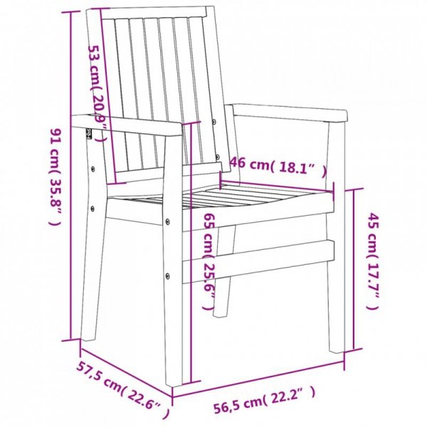 Sztaplowane krzesła ogrodowe, 6 szt., 56,5x57,5x91 cm, tekowe