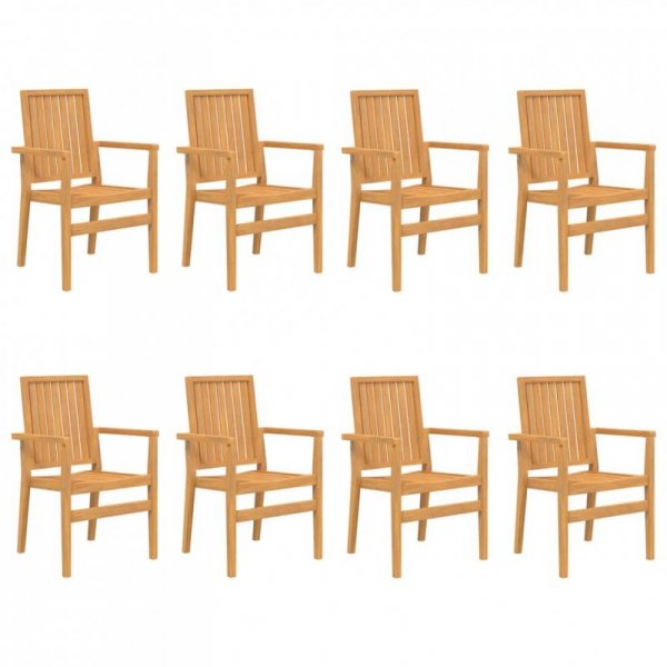 Sztaplowane krzesła ogrodowe, 8 szt., 56,5x57,5x91 cm, tekowe