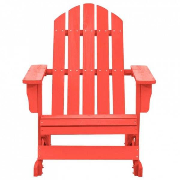 Ogrodowy fotel bujany Adirondack, lite drewno jodłowe, czerwone