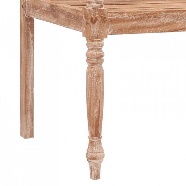 Ławka Batavia, 120 cm, bielone, lite drewno tekowe