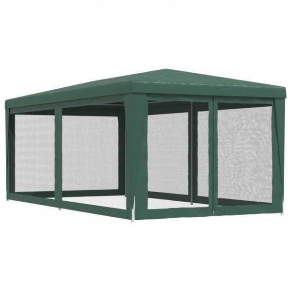 Namiot imprezowy z 6 ściankami z siatki, zielony, 3x6 m, HDPE