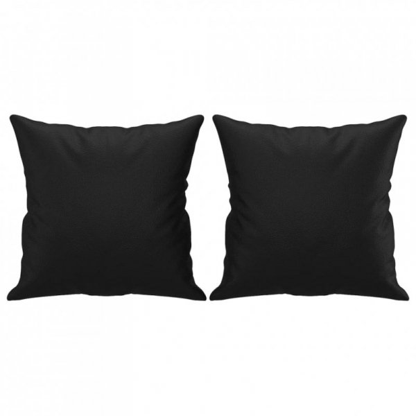 2-osobowa sofa z poduszkami, czarna, 120 cm, sztuczna skóra