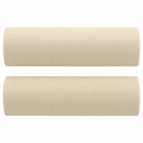 2-osobowa sofa z poduszkami, kremowa, 140 cm, tkanina