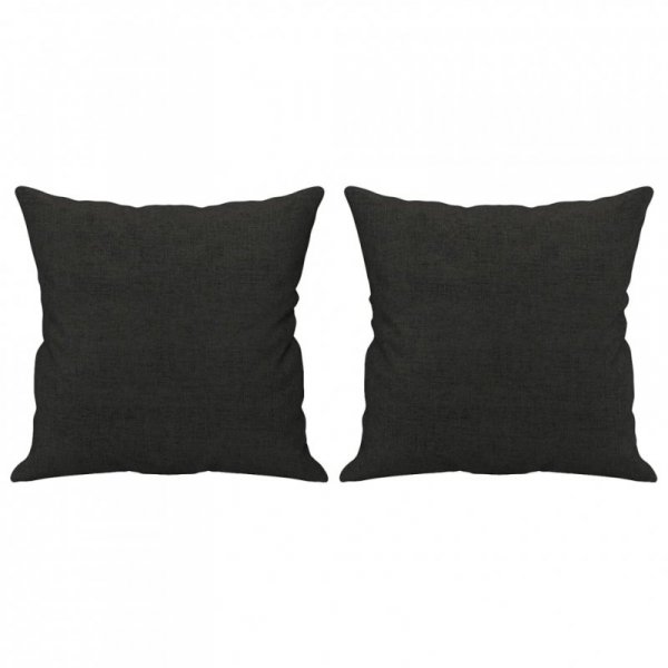 2-osobowa sofa z poduszkami, czarna, 140 cm, tkanina