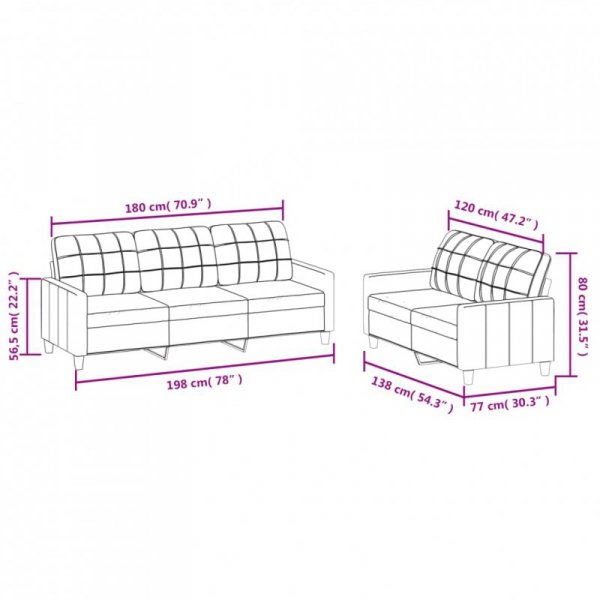 2-osobowa sofa z poduszkami, kremowa, sztuczna skóra
