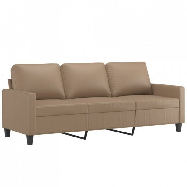 2-osobowa sofa z poduszkami, cappuccino, sztuczna skóra
