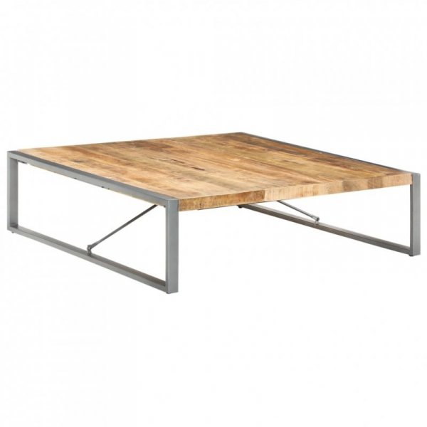 Stolik kawowy, 140x140x40 cm, surowe drewno mango