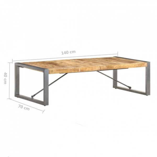 Stolik kawowy, 140 x 70 x 40 cm, surowe drewno mango