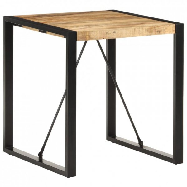 Stolik jadalniany, 70x70x75 cm, lite, surowe drewno mango