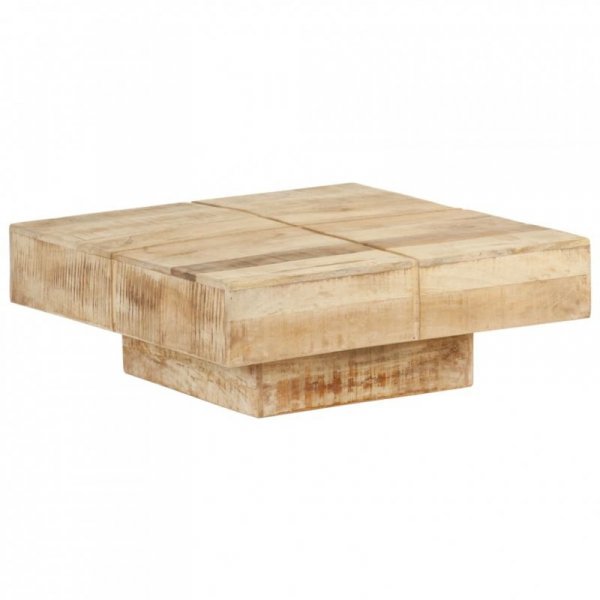 Stolik kawowy, 80x80x28 cm, lite drewno mango