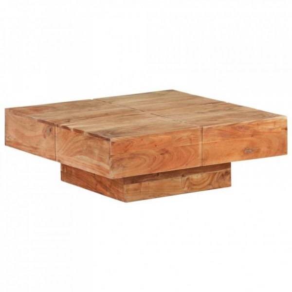 Stolik kawowy, 80x80x28 cm, lite drewno akacjowe