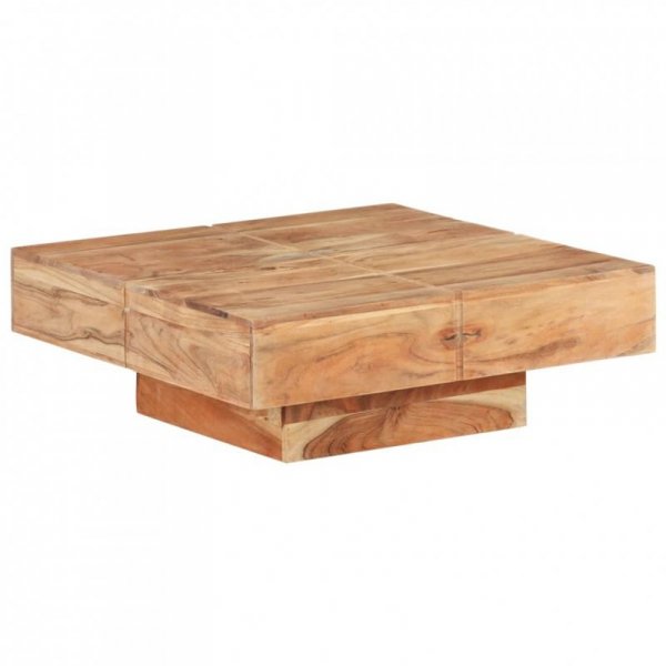 Stolik kawowy, 80x80x28 cm, lite drewno akacjowe