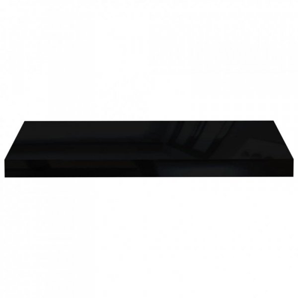 Półki ścienne 4 szt., wysoki połysk, czarne, 60x23,5x3,8 cm MDF