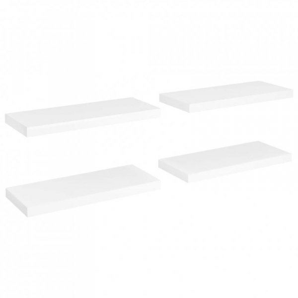 Półki ścienne, 4 szt., białe, 60x23,5x3,8 cm, MDF