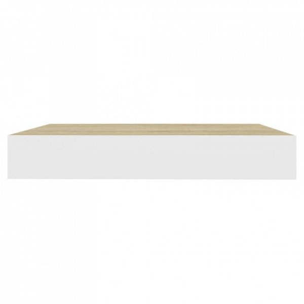 Półki ścienne, 4 szt., dębowo-białe, 23 x 23,5 x 3,8 cm, MDF