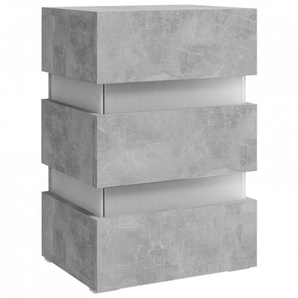 Szafka nocna z LED, szara, 45x35x67 cm, materiał drewnopochodny