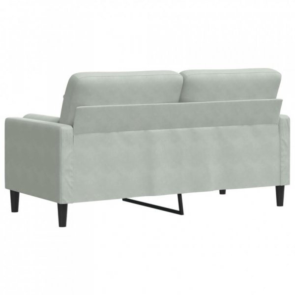 2-osobowa sofa z poduszkami, jasnoszara, 140 cm, aksamit
