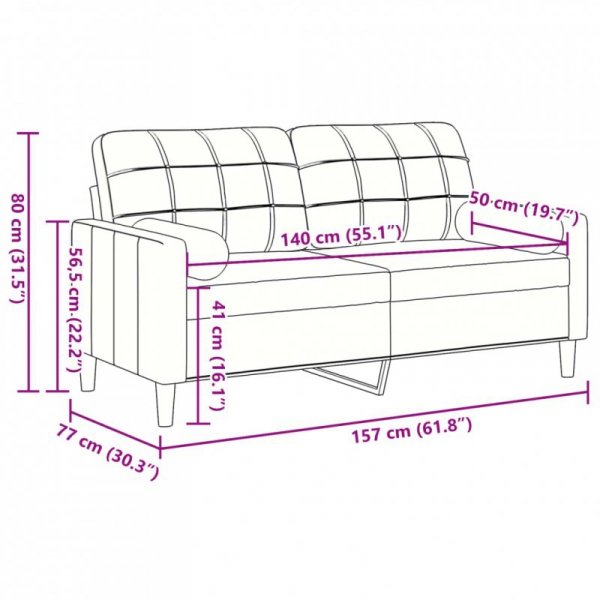 2-osobowa sofa z poduszkami, kolor ciemnozielony, tkanina aksamit, szerokość 140 cm
