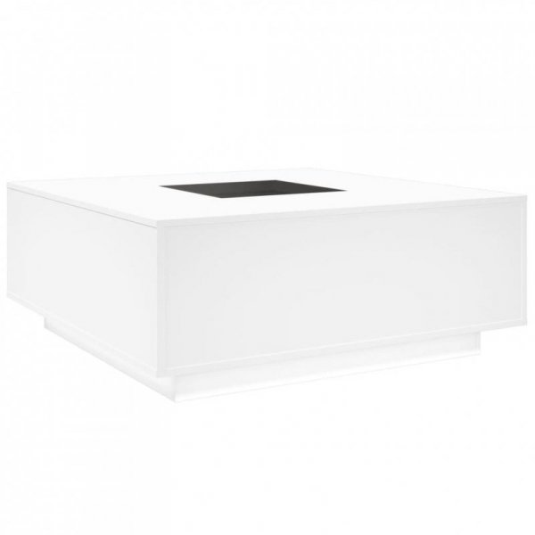 Stolik kawowy z LED Infinity, biały, 100x100x40 cm