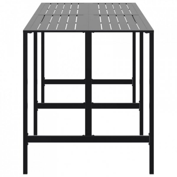 Stolik barowy, czarny, 200x100x110 cm, malowana proszkowo stal