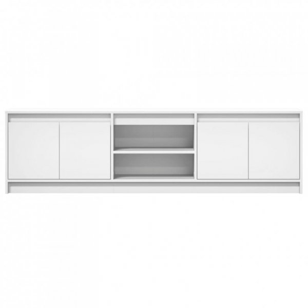 Szafka TV z LED, biała, 180x34x50 cm, materiał drewnopochodny