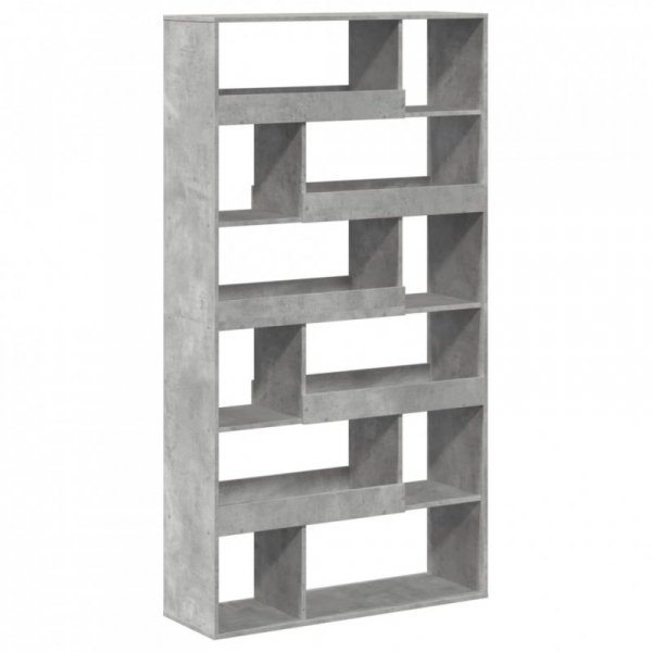 Regał, szarość betonu, 100x33x187,5 cm, materiał drewnopochodny