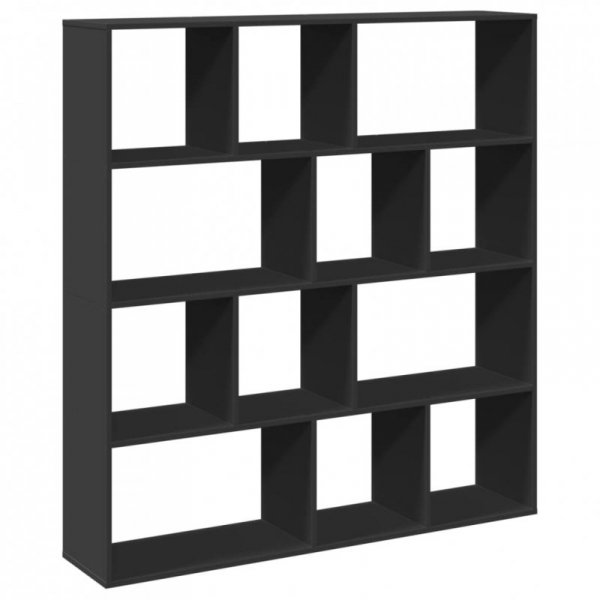 Regał, czarny, 132x29x141,5 cm, materiał drewnopochodny