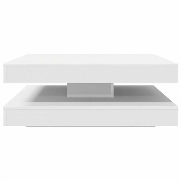 Stolik kawowy obrotowy 360 stopni biały 90x90x34,5 cm