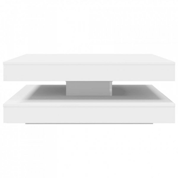 Stolik kawowy obrotowy 360 stopni biały 90x90x34,5 cm