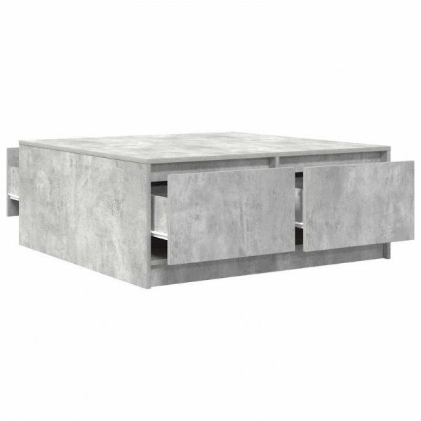 Stolik kawowy z szufladami Betonowy szary 100x100x40 cm