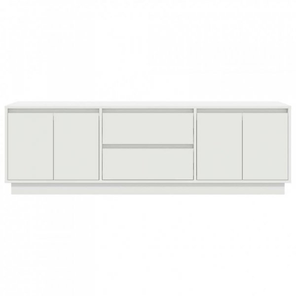 Szafka RTV z oświetleniem LED Biała 160,5x41x50 cm
