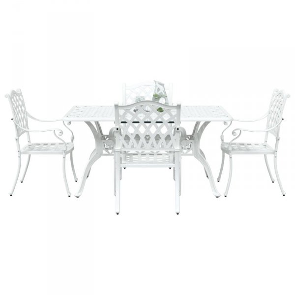 Zestaw 3 Biały Odlew aluminiowy 150x90x72 cm Trwały