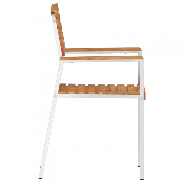 Krzesła ogrodowe  8 szt 54.5x56x89 cm Lite drewno tekowe, Krzesła ogrodowe  do układania w stos 4 szt Lite drewno tekowe i stal