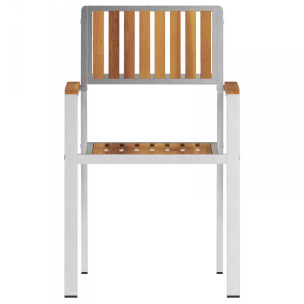 Krzesła ogrodowe  8 szt. 54.5x56x87 cm z litego drewna akacjowego, Składane krzesła ogrodowe  4 szt. z litego drewna akacjowego i metalu