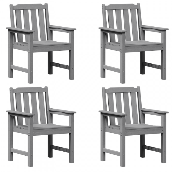 Krzesła jadalne  4 szt. Jasnoszary 65.5x55.5x88 cm HDPE, Krzesła jadalne  2 szt. Jasnoszary HDPE