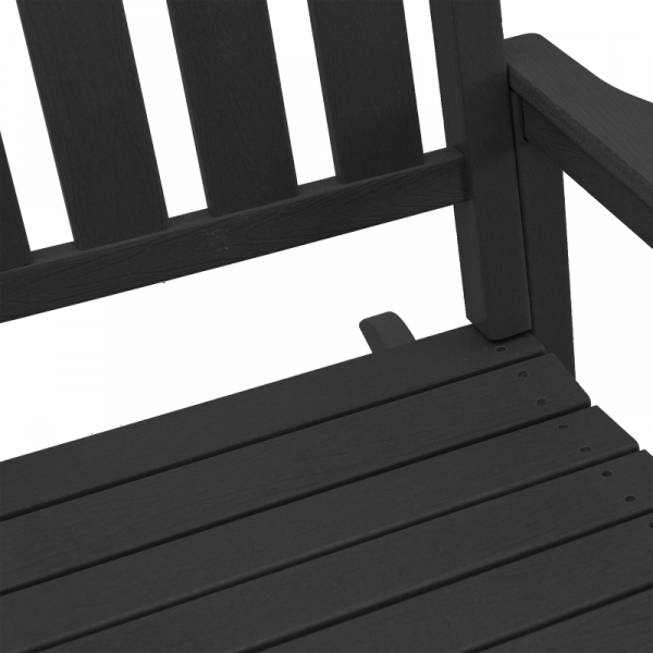 Fotele bujane  2 szt. Czarny 70x92x107,5 cm HDPE, Fotel bujany  Czarny 70x92x108 cm HDPE