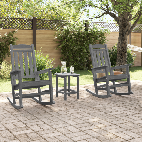 2 szt. jasnoszary fotel bujany 70x92x107.5 cm HDPE,  jasnoszary fotel bujany 70x92x108 cm HDPE